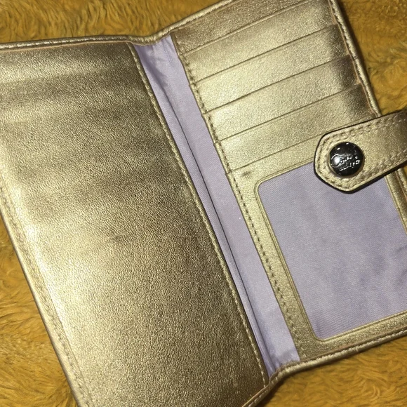 Sold Vintage Coach Lurex Metallic Snap Wallet - Picture 5 of 5